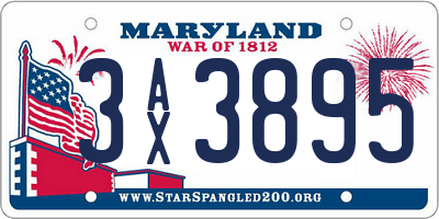 MD license plate 3AX3895