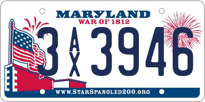 MD license plate 3AX3946