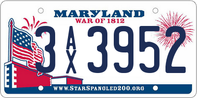 MD license plate 3AX3952