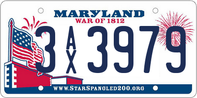 MD license plate 3AX3979