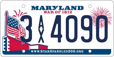 MD license plate 3AX4090