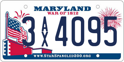 MD license plate 3AX4095