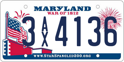 MD license plate 3AX4136