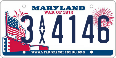 MD license plate 3AX4146