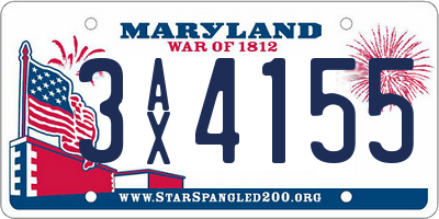 MD license plate 3AX4155