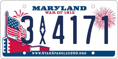 MD license plate 3AX4171