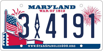MD license plate 3AX4191