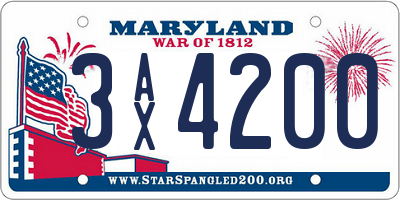 MD license plate 3AX4200