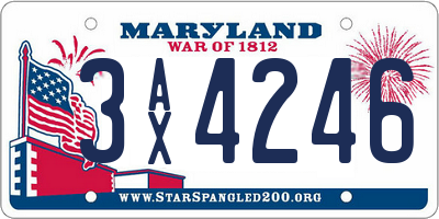 MD license plate 3AX4246