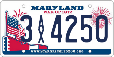 MD license plate 3AX4250