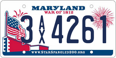 MD license plate 3AX4261