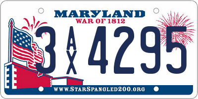 MD license plate 3AX4295
