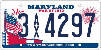 MD license plate 3AX4297