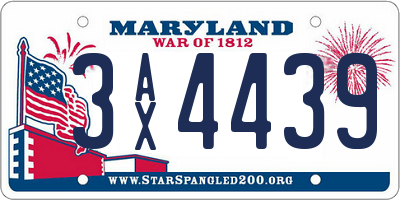 MD license plate 3AX4439