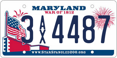 MD license plate 3AX4487