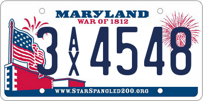 MD license plate 3AX4548