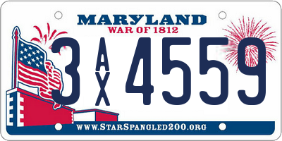 MD license plate 3AX4559
