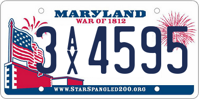 MD license plate 3AX4595