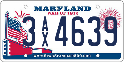 MD license plate 3AX4639