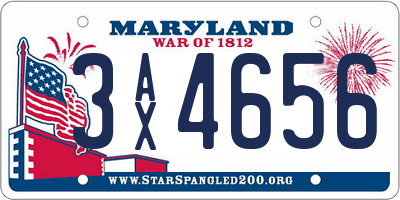MD license plate 3AX4656