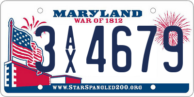 MD license plate 3AX4679
