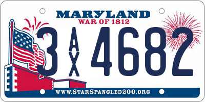 MD license plate 3AX4682