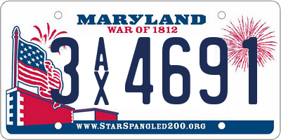 MD license plate 3AX4691