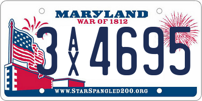 MD license plate 3AX4695