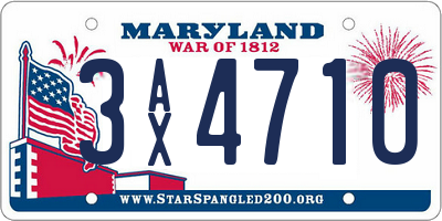 MD license plate 3AX4710