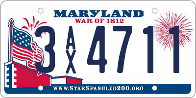 MD license plate 3AX4711