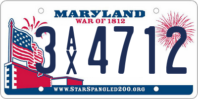 MD license plate 3AX4712