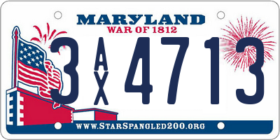 MD license plate 3AX4713