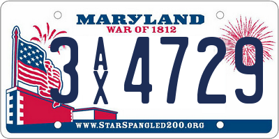 MD license plate 3AX4729