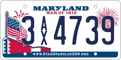 MD license plate 3AX4739