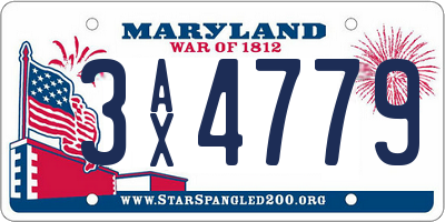 MD license plate 3AX4779