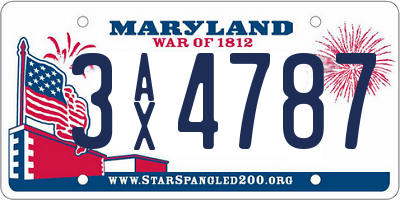 MD license plate 3AX4787