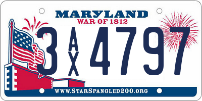 MD license plate 3AX4797