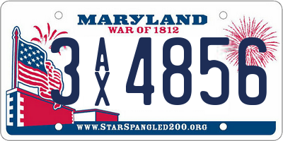 MD license plate 3AX4856
