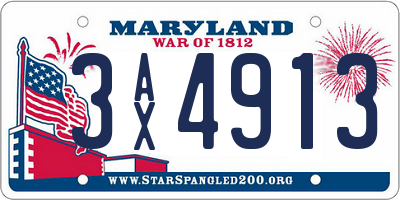 MD license plate 3AX4913
