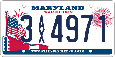 MD license plate 3AX4971