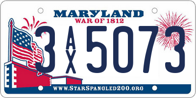 MD license plate 3AX5073