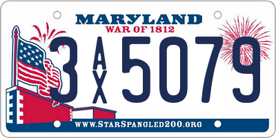 MD license plate 3AX5079