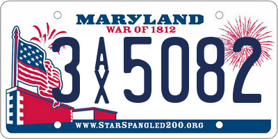 MD license plate 3AX5082