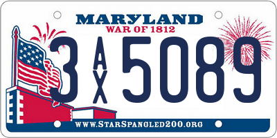MD license plate 3AX5089