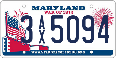 MD license plate 3AX5094