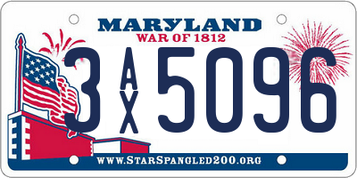 MD license plate 3AX5096