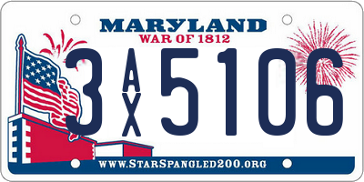 MD license plate 3AX5106