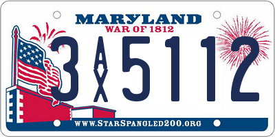 MD license plate 3AX5112