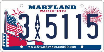 MD license plate 3AX5115