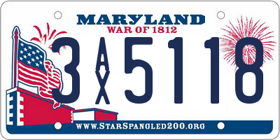 MD license plate 3AX5118